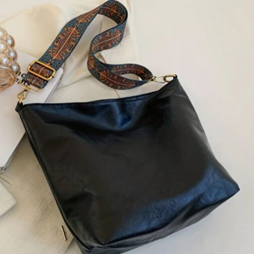 Bolsa Vintage com alça ajustável e zíper de fechamento