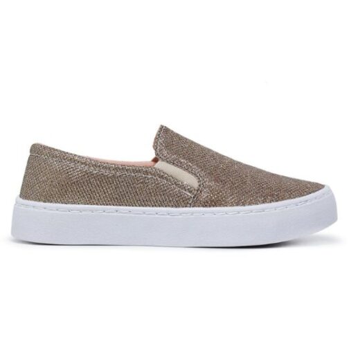 Tênis Slip On com detalhes em Glitter e solado antiderrapante