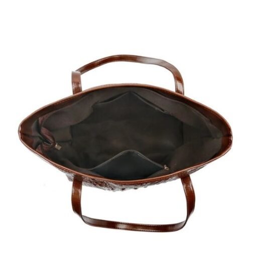 Bolsa de ombro grande com estampa de jacaré