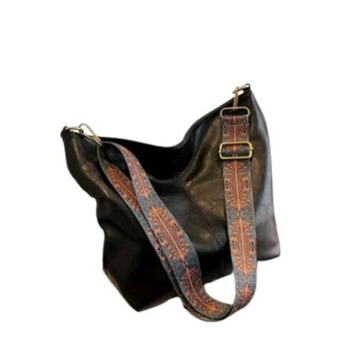 Bolsa Vintage com alça ajustável e zíper de fechamento