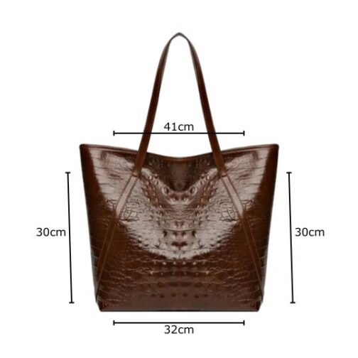 Bolsa de ombro grande com estampa de jacaré