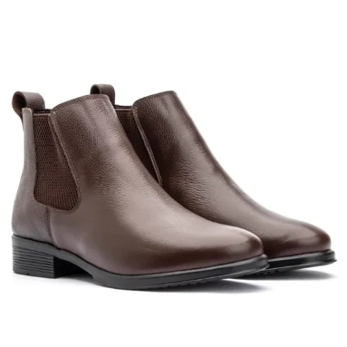Bota feminina em Couro Chelsea