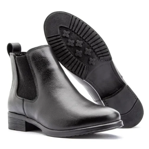 Bota feminina em Couro Chelsea