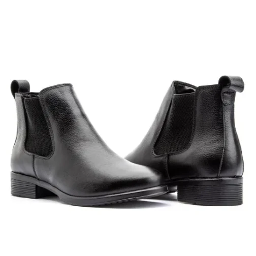 Bota feminina em Couro Chelsea